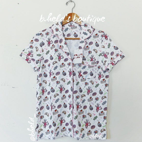 Roller Rabbit Sweet Dreams Polo Pajamas in Rainbow Size Small S Brand New NWT - Picture 2 of 13